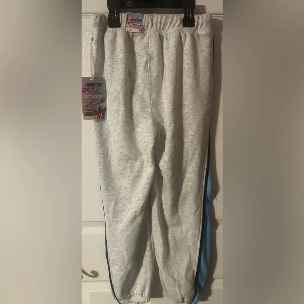 Justice x NASCAR Girls Jogger Sweatpants Size S (7-8) NWT Colorblock Fleece